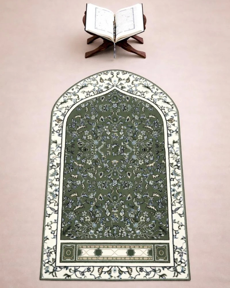 Memory Foam Cushioned Prayer Mat - Green